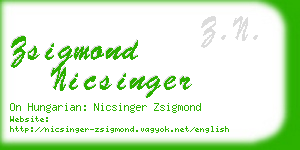 zsigmond nicsinger business card